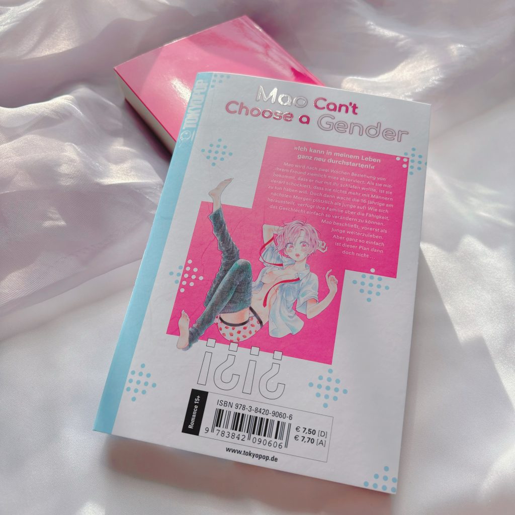 Romance Manga vom Verlag Tokyopop "Mao can't choose a Gender Band 1" Rückseite